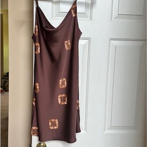 Urban outfitters mini slip dress with design